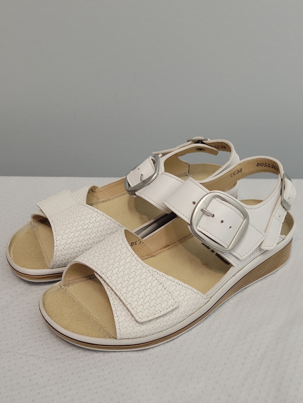 Finn Comfort Germany Waldi white comfort sandals womens size GR38 7.5